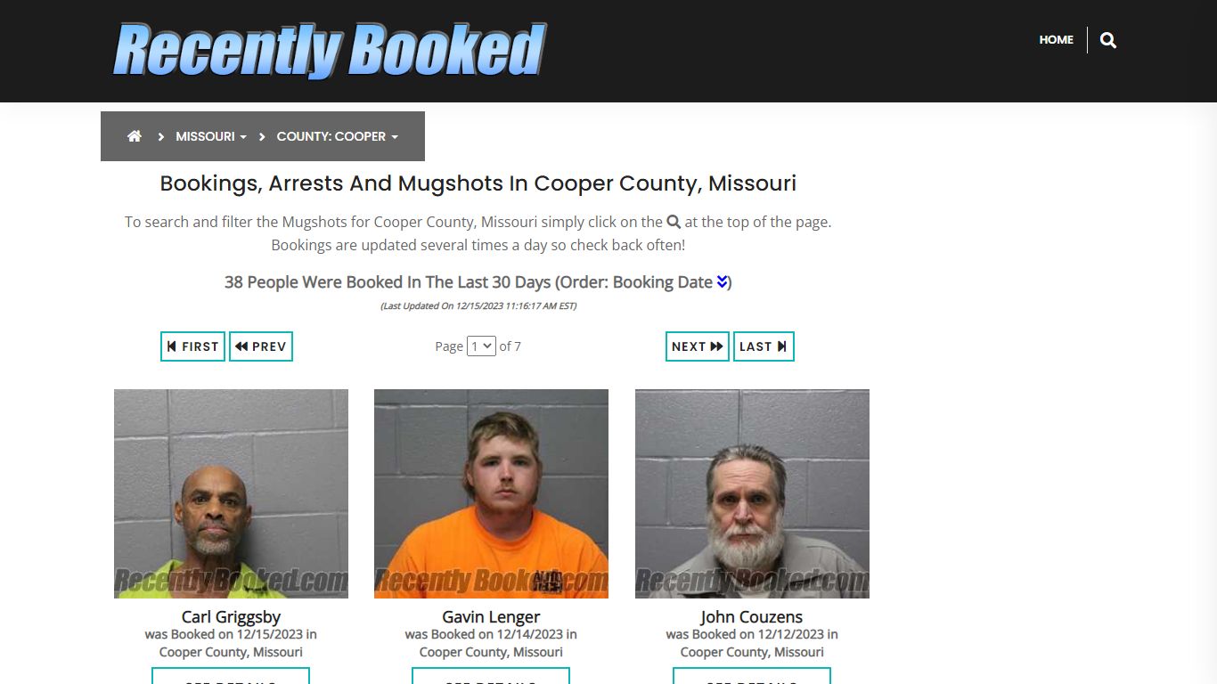 Recent bookings, Arrests, Mugshots in Cooper County, Missouri